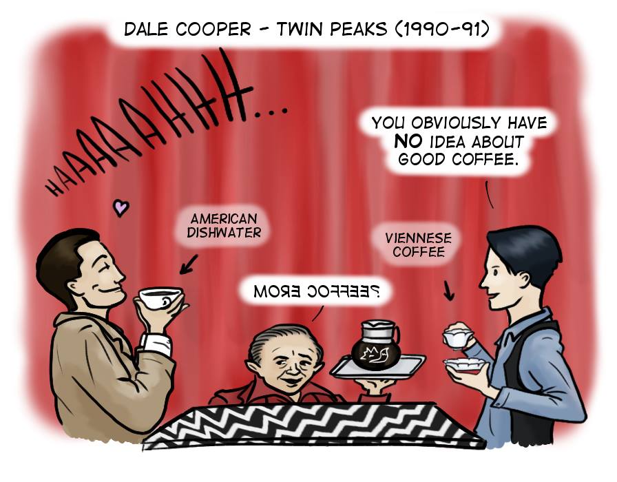 André Savetier meets Dale Cooper for a coffee, by www.tintenfuchs.eu
